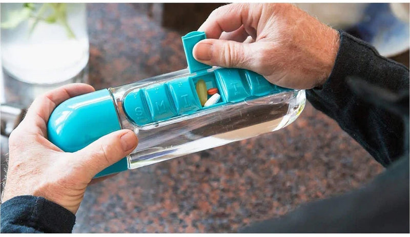 Detachable Water Bottle with Pill Box