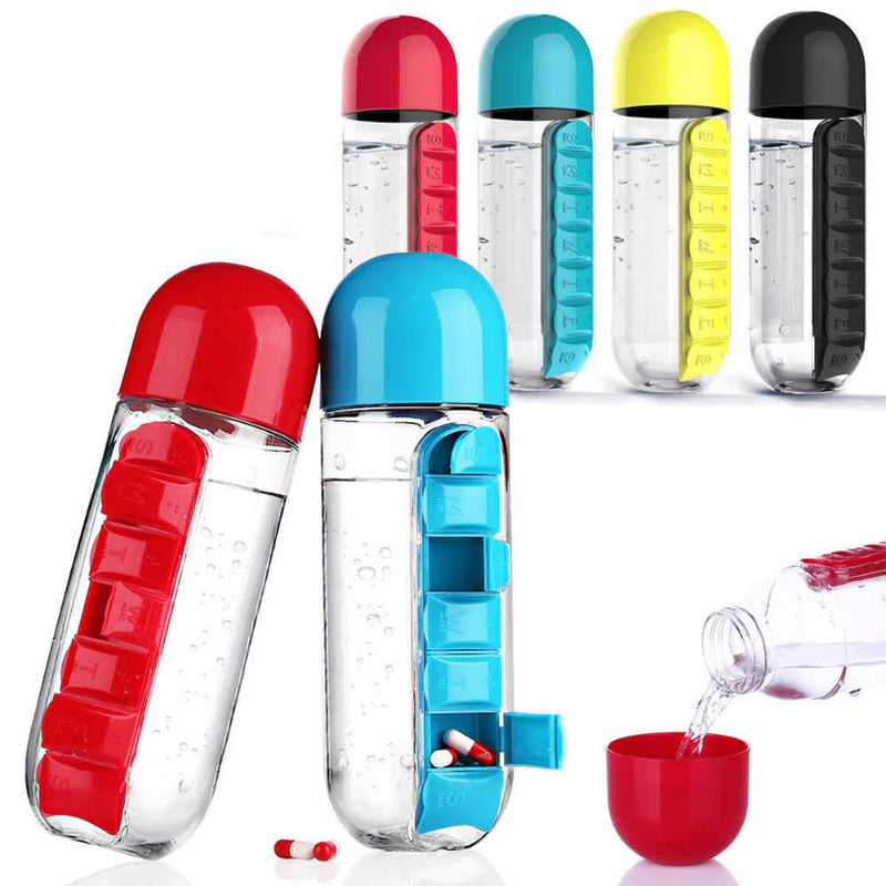 Detachable Water Bottle with Pill Box