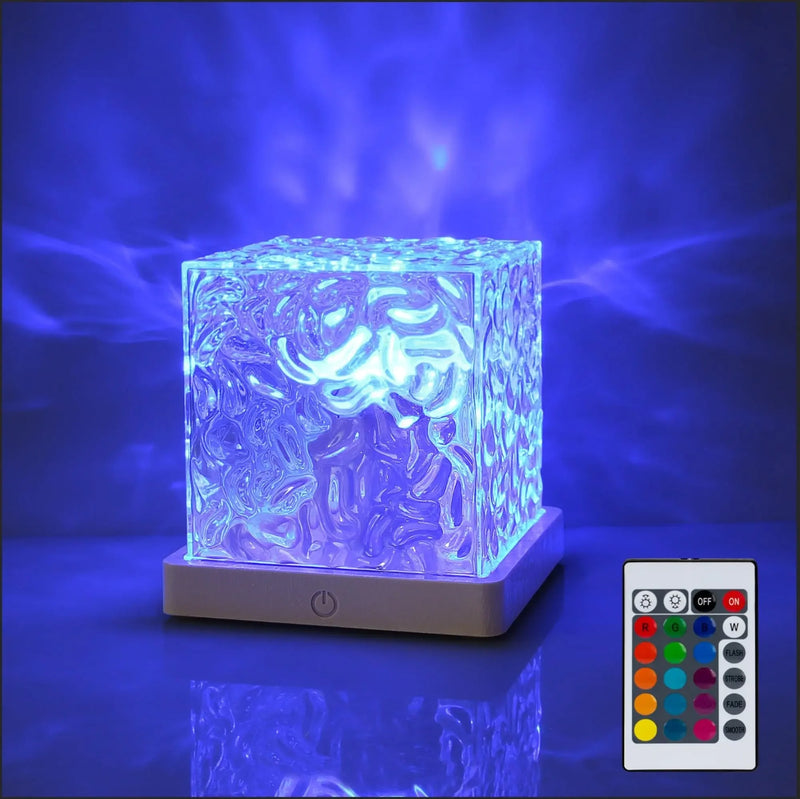 Ocean Water Projector Light 16 Colors Rotating Flame Nightlight